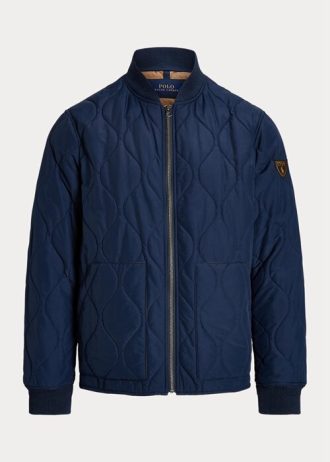 Blå Ralph Lauren Quilted Bomberjackor för män