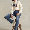 Blå Ralph Lauren raka jeans med hög höjd för kvinnor Blå Ralph Lauren raka jeans med hög höjd för kvinnor