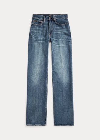 Blå Ralph Lauren raka jeans med hög höjd för kvinnor