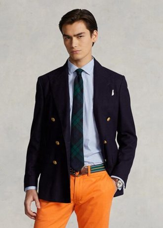 Blå Ralph Lauren Ralph Lauren Custom Fit Randiga Performance-formella skjortor