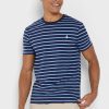 Blå Ralph Lauren randiga T-shirts med rund hals för män Blå Ralph Lauren randiga T-shirts med rund hals för män