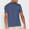Blå Ralph Lauren randiga T-shirts med rund hals för män Blå Ralph Lauren randiga T-shirts med rund hals för män