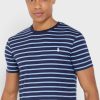 Blå Ralph Lauren randiga T-shirts med rund hals för män Blå Ralph Lauren randiga T-shirts med rund hals för män