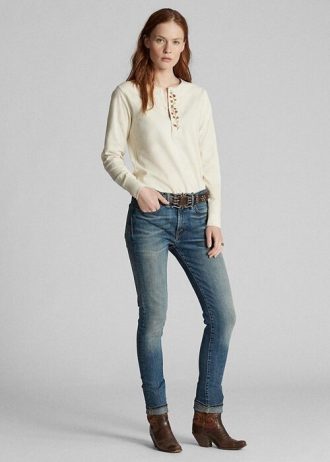 Blå Ralph Lauren Skinny Stretch Jeans för kvinnor