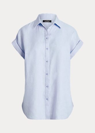Blå Ralph Lauren skjortor i linne med Dolman-ärmar för kvinnor