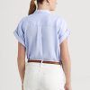 Blå Ralph Lauren skjortor i linne med Dolman-ärmar för kvinnor Blå Ralph Lauren skjortor i linne med Dolman-ärmar för kvinnor