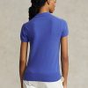 Blå Ralph Lauren Slim Fit Cashmere pikétröjor för kvinnor Blå Ralph Lauren Slim Fit Cashmere pikétröjor för kvinnor