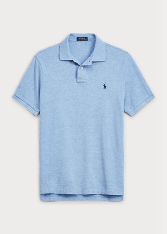 Blå Ralph Lauren Slim Fit Mesh pikétröjor för män