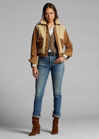 Blå Ralph Lauren Stretch Vintage Straight Fit Jeans för kvinnor