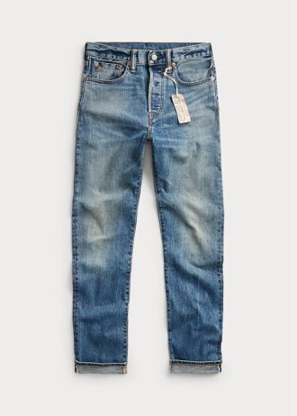 Blå Ralph Lauren Stretch Vintage Straight Fit Jeans för kvinnor