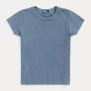 Blå Ralph Lauren T-shirts i ekologisk bomull för kvinnor Blå Ralph Lauren T-shirts i ekologisk bomull för kvinnor