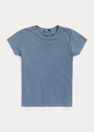 Blå Ralph Lauren T-shirts i ekologisk bomull för kvinnor