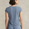 Blå Ralph Lauren T-shirts i ekologisk bomull för kvinnor Blå Ralph Lauren T-shirts i ekologisk bomull för kvinnor