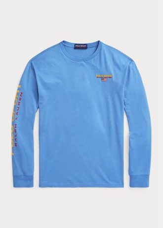 Blå Ralph Lauren T-shirts med klassisk passform pikétröja för män Blå Ralph Lauren T-shirts med klassisk passform pikétröja för män