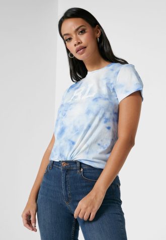 Blå Ralph Lauren T-shirts med logotyp för kvinnor