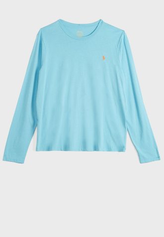 Blå Ralph Lauren T-shirts med rund hals för kvinnor