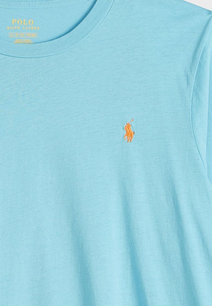Blå Ralph Lauren T-shirts med rund hals för kvinnor Blå Ralph Lauren T-shirts med rund hals för kvinnor