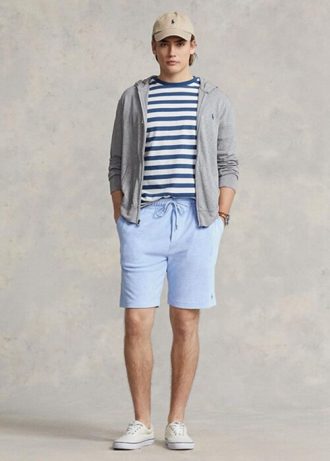 Blå Ralph Lauren Terry Shorts med dragsko för män