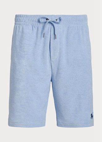 Blå Ralph Lauren Terry Shorts med dragsko för män