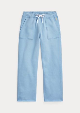 Blå Ralph Lauren Träningsbyxor i fleece med skuren fåll för kvinnor