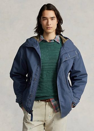 Blå Ralph Lauren Twill huvjackor för män