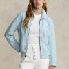 Blå Ralph Lauren vindjacka i linne för kvinnor Blå Ralph Lauren vindjacka i linne för kvinnor