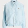 Blå Ralph Lauren vindjacka i linne för kvinnor Blå Ralph Lauren vindjacka i linne för kvinnor