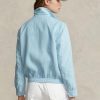 Blå Ralph Lauren vindjacka i linne för kvinnor Blå Ralph Lauren vindjacka i linne för kvinnor