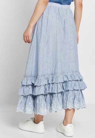 Blå Ralph Lauren volangkjolar med hög midja för kvinnor