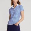 Blå/vit Ralph Lauren randiga jersey pikétröjor för kvinnor