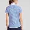 Blå/vit Ralph Lauren randiga jersey pikétröjor för kvinnor