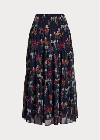 Blomma Kvinnors Ralph Lauren Blommiga Crinkle Georgette kjolar