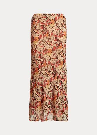 Blomma Kvinnors Ralph Lauren Blommiga Skrynkliga Georgette-kjolar