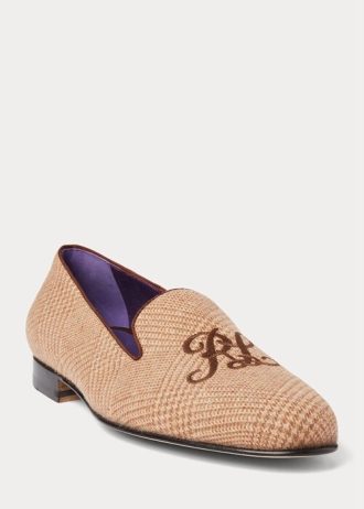 Brun/brun Ralph Lauren Alonzo Glen Rutig Tweed Klänning Skor för män