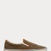 Brun / Brun Ralph Lauren Keaton Tweed Slip-On Sneakers för män Brun / Brun Ralph Lauren Keaton Tweed Slip-On Sneakers för män
