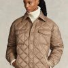 Brun dam Ralph Lauren Oversize Vattenavvisande vadderade kappor Brun dam Ralph Lauren Oversize Vattenavvisande vadderade kappor
