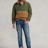 Brun flerfärgad Ralph Lauren Packable vattenavvisande huvjackor för män
