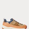 Brun / Indigo Herr Ralph Lauren Harmon Läder & Denim sneakers Brun / Indigo Herr Ralph Lauren Harmon Läder & Denim sneakers