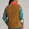 Brun Ralph Lauren Bonded Pile Fleeceväst för män Brun Ralph Lauren Bonded Pile Fleeceväst för män