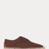 Brun Ralph Lauren Canvas Espadrille med snörning för kvinnor