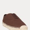 Brun Ralph Lauren Canvas Espadrille med snörning för kvinnor