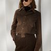 Brun Ralph Lauren Hugh lammmocka för kvinnor & Fiskbensjackor Brun Ralph Lauren Hugh lammmocka för kvinnor & Fiskbensjackor