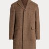 Brun Ralph Lauren Lätt ull Fiskbensöverlack för män Brun Ralph Lauren Lätt ull Fiskbensöverlack för män