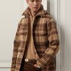 Brun Ralph Lauren Nichols rutig ulljacka för män Brun Ralph Lauren Nichols rutig ulljacka för män