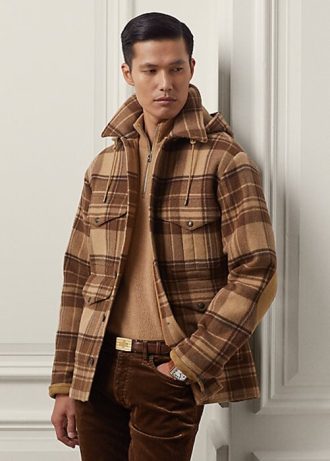 Brun Ralph Lauren Nichols rutig ulljacka för män