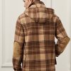 Brun Ralph Lauren Nichols rutig ulljacka för män Brun Ralph Lauren Nichols rutig ulljacka för män
