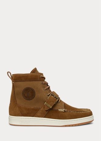 Brun Ralph Lauren Ranger Nubuck för män & Canvas Sneakers