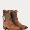 Brun Ralph Lauren Roughout Mocka för män & Läderstövlar Brun Ralph Lauren Roughout Mocka för män & Läderstövlar