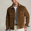 Brun Ralph Lauren Stretch Corduroy Trucker Jackor för män Brun Ralph Lauren Stretch Corduroy Trucker Jackor för män