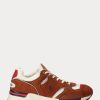 Brun Ralph Lauren Trackster för män 200 mocka & Mesh sneakers Brun Ralph Lauren Trackster för män 200 mocka & Mesh sneakers